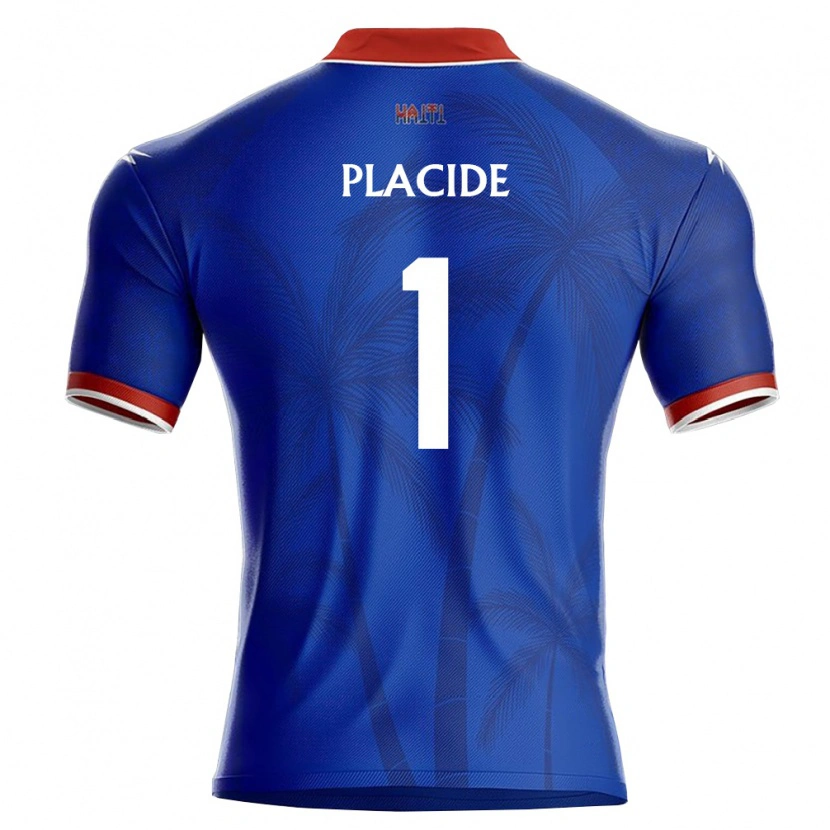 Danxen Mujer Camiseta Haití Johny Placide #1 Azul Rojo Blanco 1ª Equipación 26-28 La Camisa