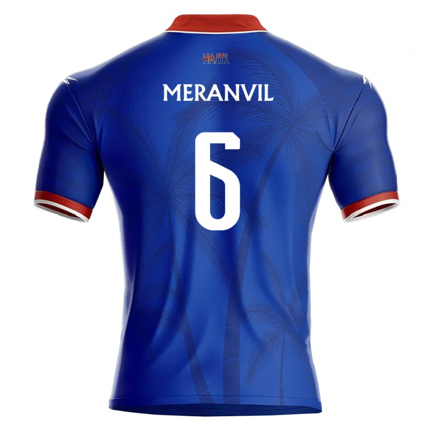 Danxen Mujer Camiseta Haití Bill Meranvil #6 Azul Rojo Blanco 1ª Equipación 26-28 La Camisa