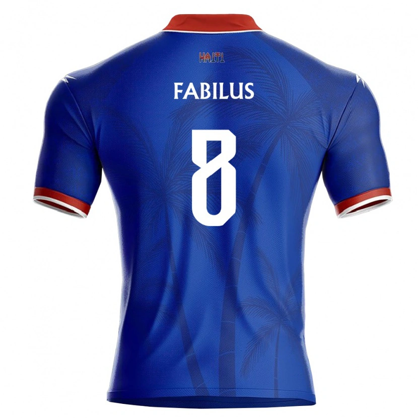 Danxen Mujer Camiseta Haití Ramy Fabilus #8 Azul Rojo Blanco 1ª Equipación 26-28 La Camisa