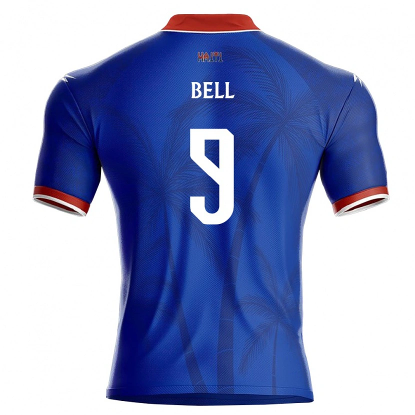 Danxen Mujer Camiseta Haití Karl Bell #9 Azul Rojo Blanco 1ª Equipación 26-28 La Camisa