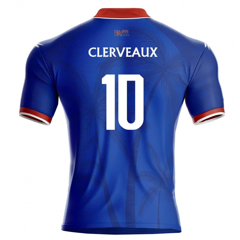 Danxen Mujer Camiseta Haití Dutherson Clerveaux #10 Azul Rojo Blanco 1ª Equipación 26-28 La Camisa