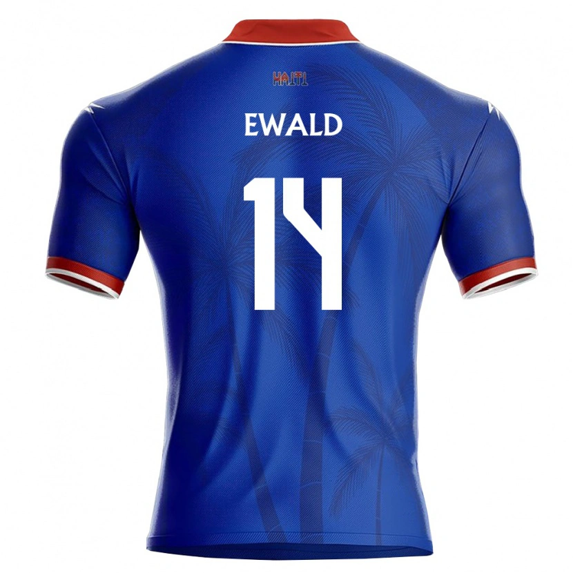 Danxen Mujer Camiseta Haití Neil Ewald #14 Azul Rojo Blanco 1ª Equipación 26-28 La Camisa