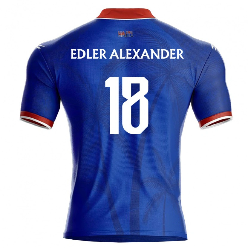 Danxen Mujer Camiseta Haití Guesly Edler Alexander #18 Azul Rojo Blanco 1ª Equipación 26-28 La Camisa