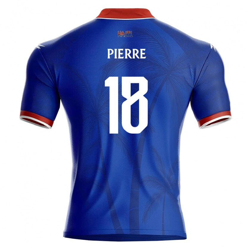 Danxen Mujer Camiseta Haití Nikolai Pierre #18 Azul Rojo Blanco 1ª Equipación 26-28 La Camisa