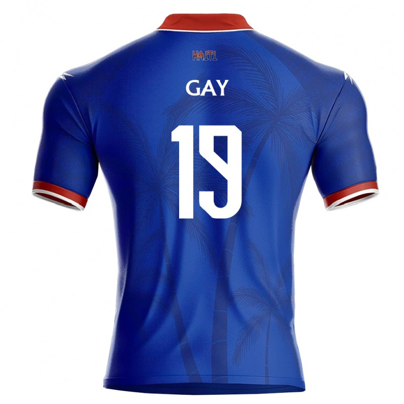Danxen Mujer Camiseta Haití Ganael Gay #19 Azul Rojo Blanco 1ª Equipación 26-28 La Camisa