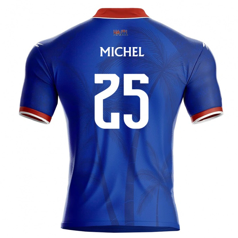 Danxen Mujer Camiseta Haití Téo James Michel #25 Azul Rojo Blanco 1ª Equipación 26-28 La Camisa