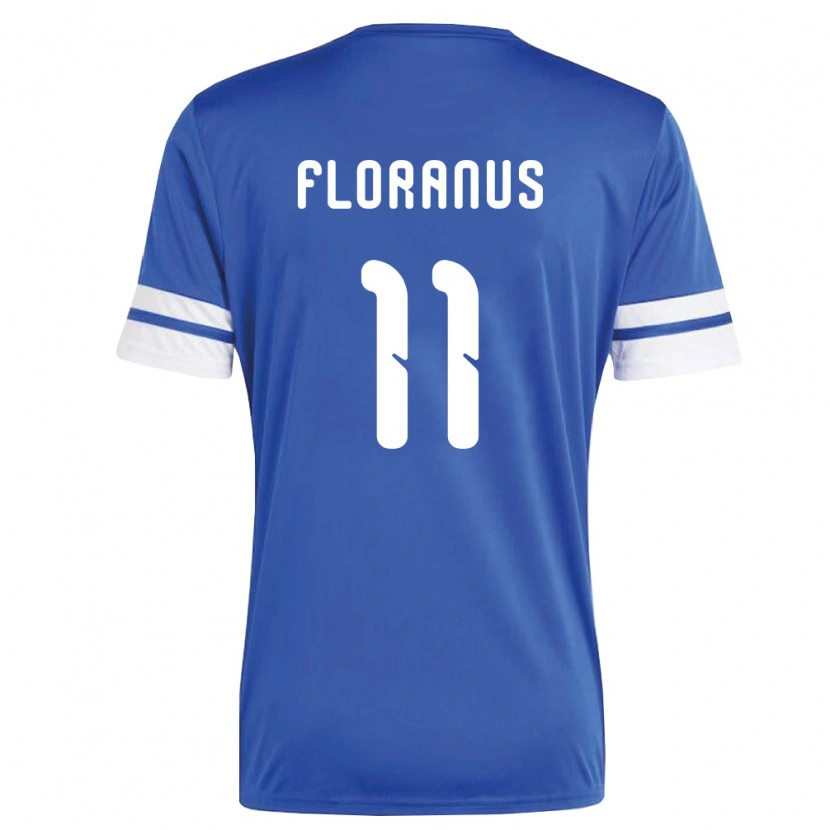 Danxen Mujer Camiseta Curazao Jëalardino Floranus #11 Marino Blanco 1ª Equipación 26-28 La Camisa