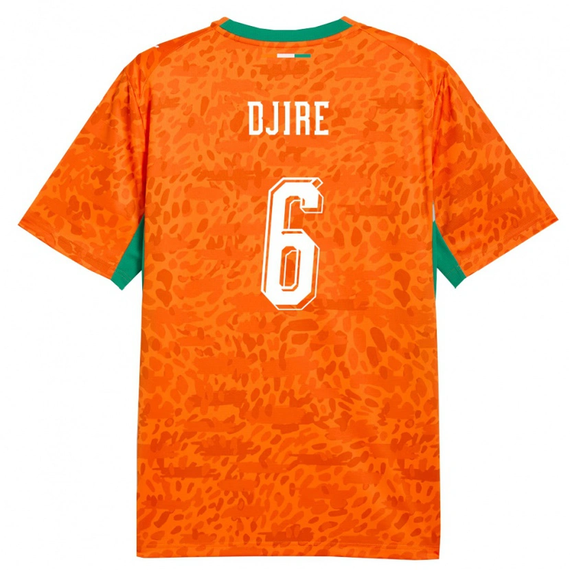 Danxen Mujer Camiseta Costa De Marfil Abdoulaye Djire #6 Naranja Verde Blanco 1ª Equipación 26-28 La Camisa