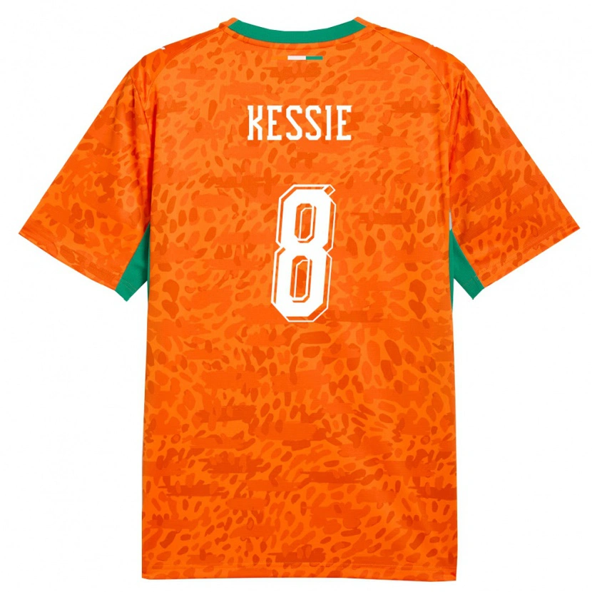 Danxen Mujer Camiseta Costa De Marfil Franck Kessié #8 Naranja Verde Blanco 1ª Equipación 26-28 La Camisa