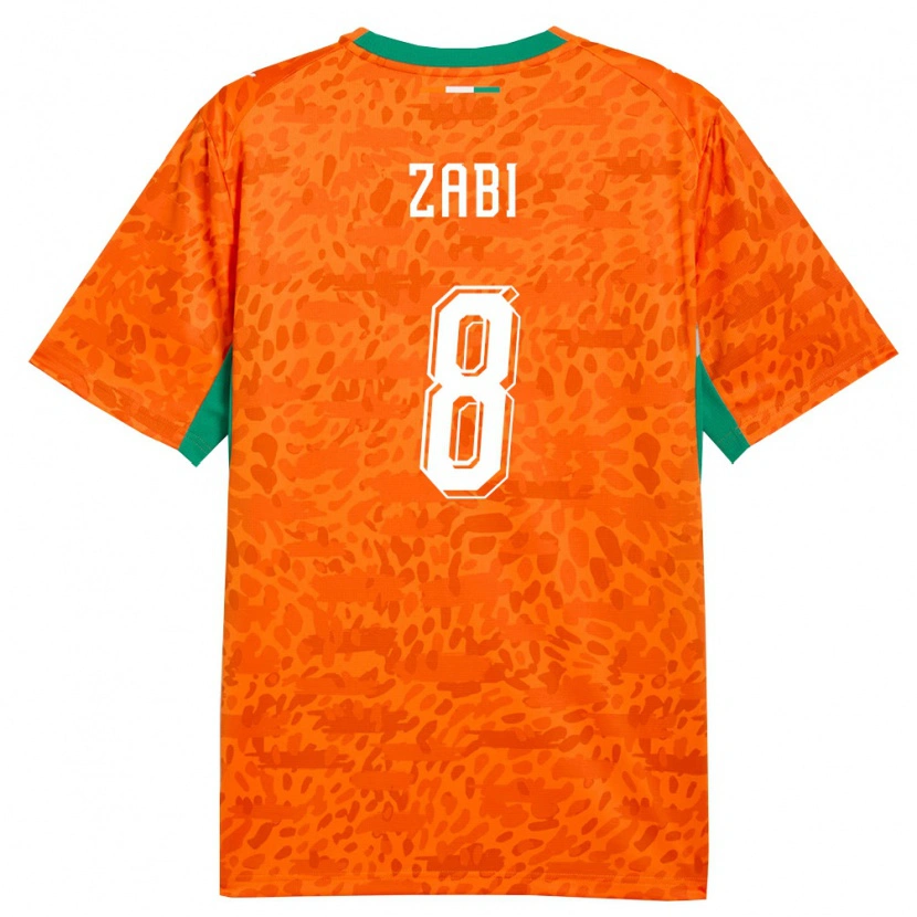 Danxen Mujer Camiseta Costa De Marfil Patrick Zabi #8 Naranja Verde Blanco 1ª Equipación 26-28 La Camisa