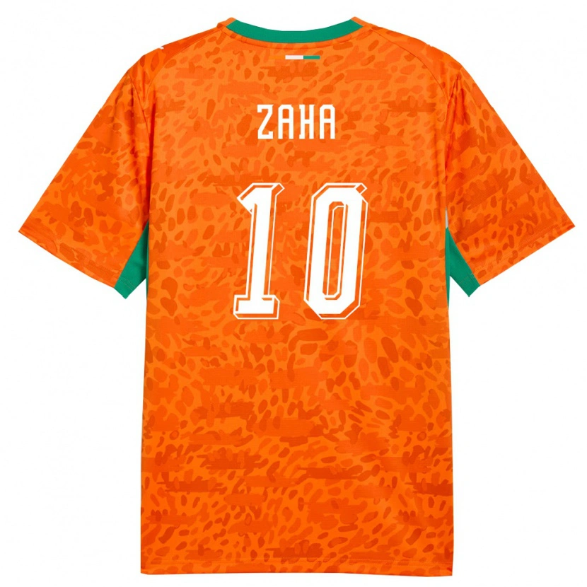 Danxen Mujer Camiseta Costa De Marfil Wilfried Zaha #10 Naranja Verde Blanco 1ª Equipación 26-28 La Camisa