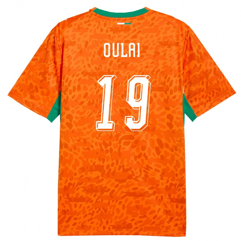 Danxen Mujer Camiseta Costa De Marfil Christ Inao Oulaï #19 Naranja Verde Blanco 1ª Equipación 26-28 La Camisa