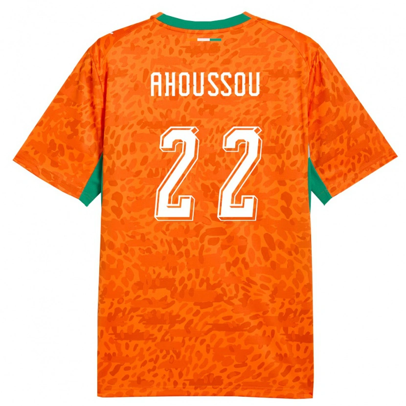 Danxen Mujer Camiseta Costa De Marfil Ange Ahoussou #22 Naranja Verde Blanco 1ª Equipación 26-28 La Camisa