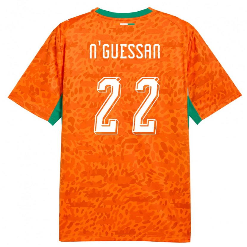 Danxen Mujer Camiseta Costa De Marfil Yohan N'guessan #22 Naranja Verde Blanco 1ª Equipación 26-28 La Camisa