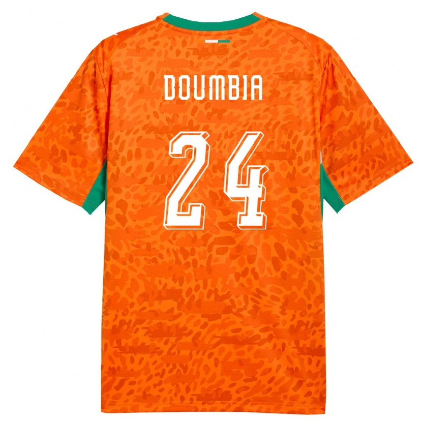 Danxen Mujer Camiseta Costa De Marfil Vayanga Doumbia #24 Naranja Verde Blanco 1ª Equipación 26-28 La Camisa