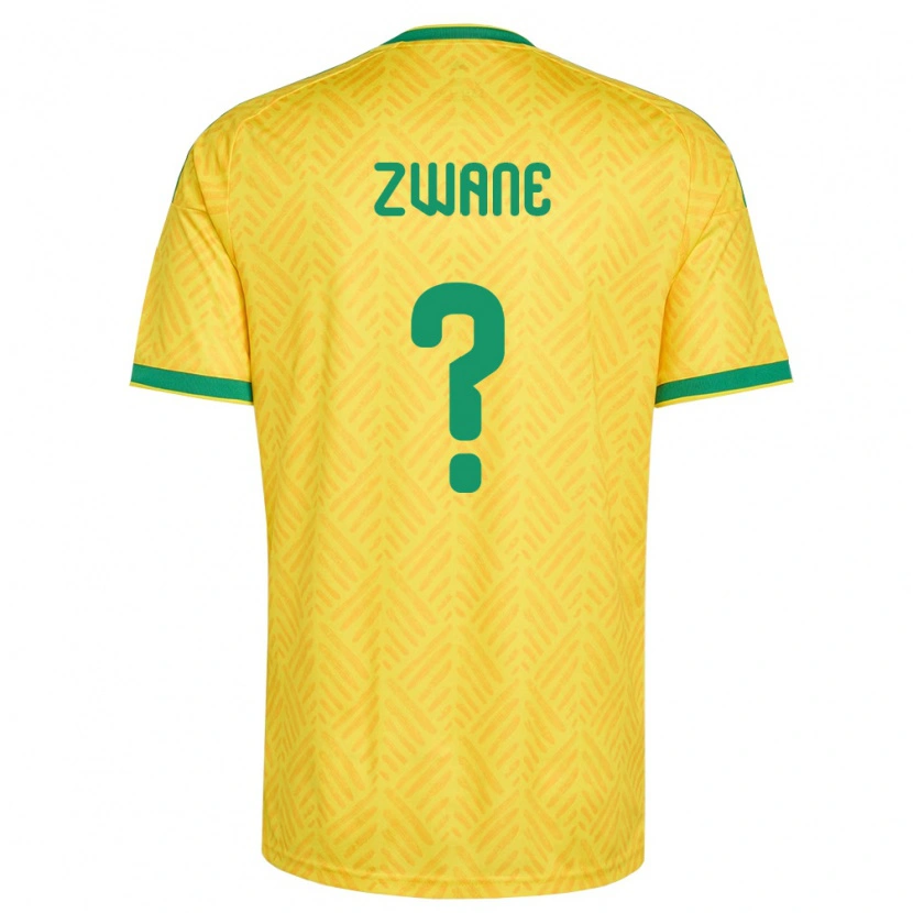 Danxen Mujer Camiseta Sudáfrica Themba Zwane #0 Amarillo Verde 1ª Equipación 26-28 La Camisa