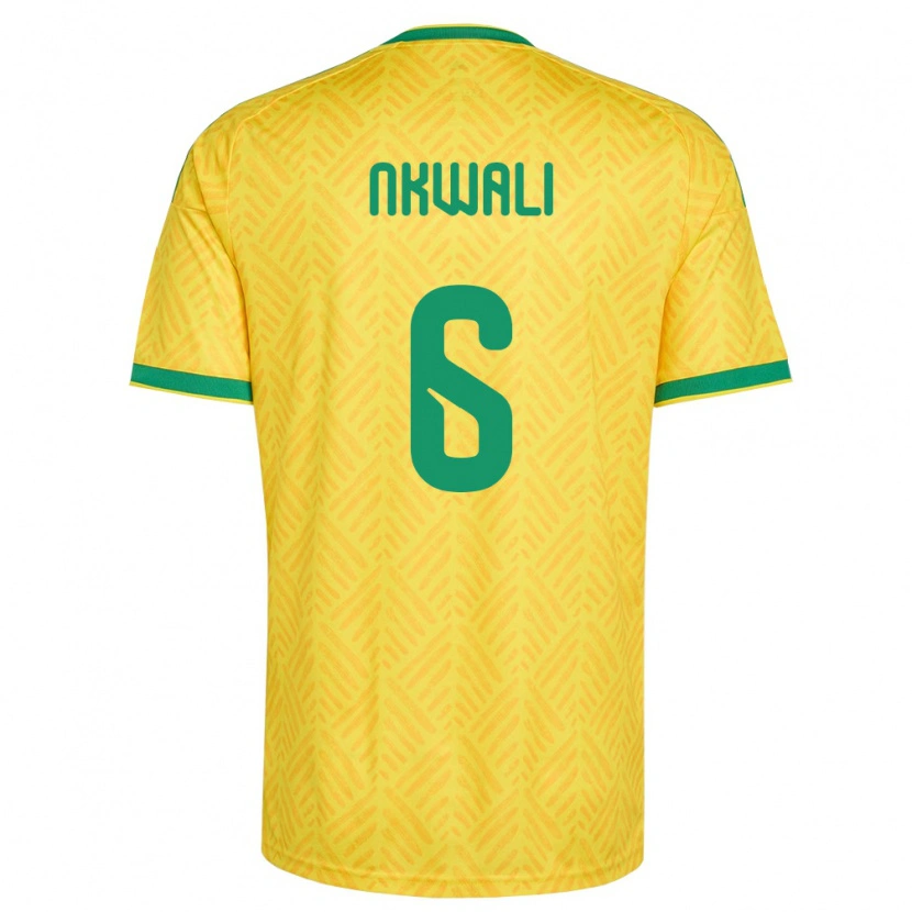 Danxen Mujer Camiseta Sudáfrica Siviwe Nkwali #6 Amarillo Verde 1ª Equipación 26-28 La Camisa