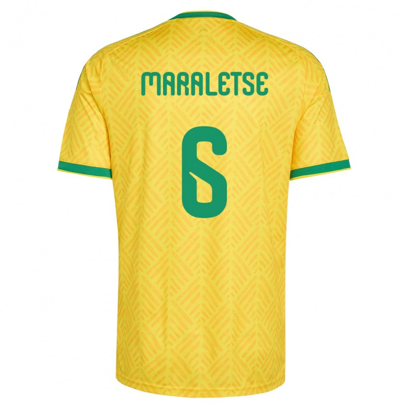 Danxen Mujer Camiseta Sudáfrica Kamohelo Maraletse #6 Amarillo Verde 1ª Equipación 26-28 La Camisa