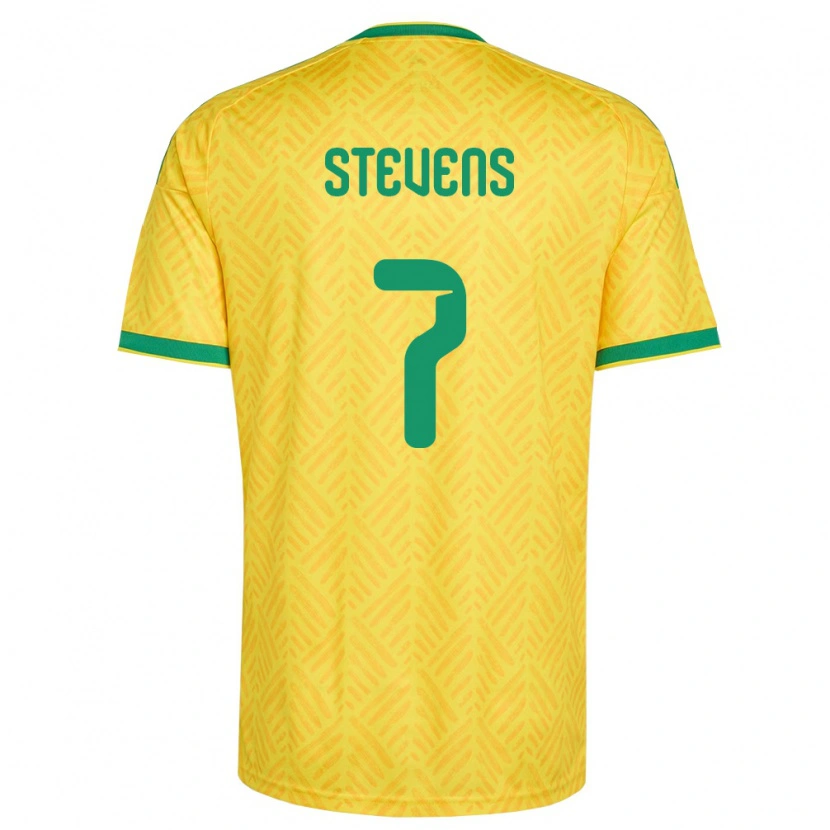 Danxen Mujer Camiseta Sudáfrica Selwyn Stevens #7 Amarillo Verde 1ª Equipación 26-28 La Camisa