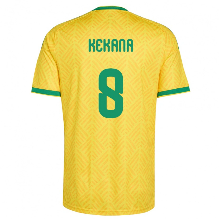 Danxen Mujer Camiseta Sudáfrica Gomolemo Kekana #8 Amarillo Verde 1ª Equipación 26-28 La Camisa