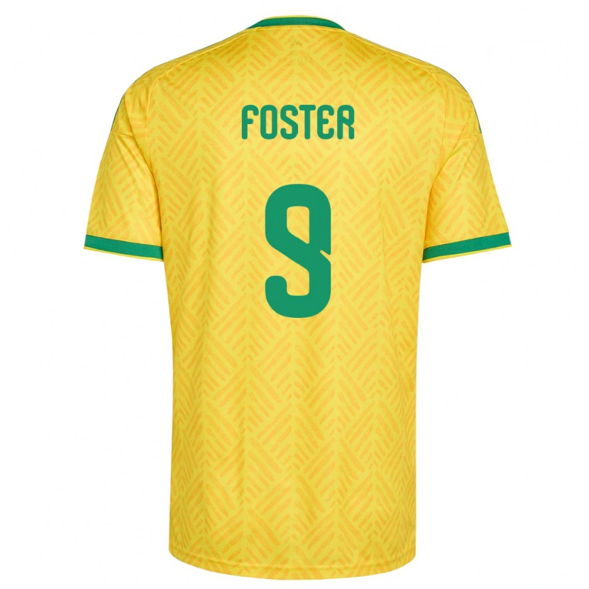 Danxen Mujer Camiseta Sudáfrica Lyle Foster #9 Amarillo Verde 1ª Equipación 26-28 La Camisa