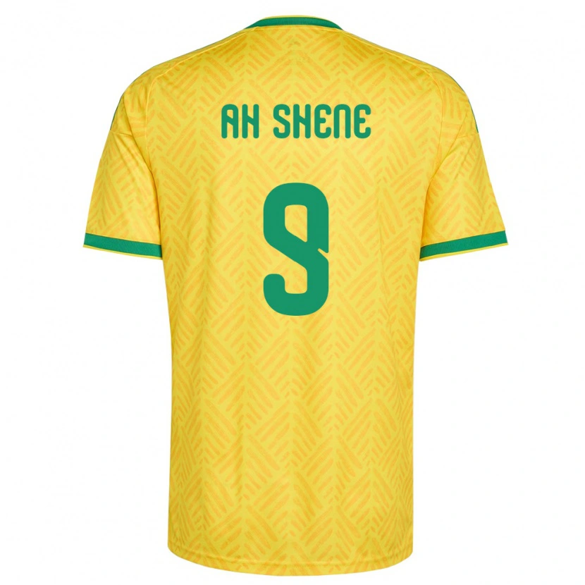 Danxen Mujer Camiseta Sudáfrica Jody Ah Shene #9 Amarillo Verde 1ª Equipación 26-28 La Camisa