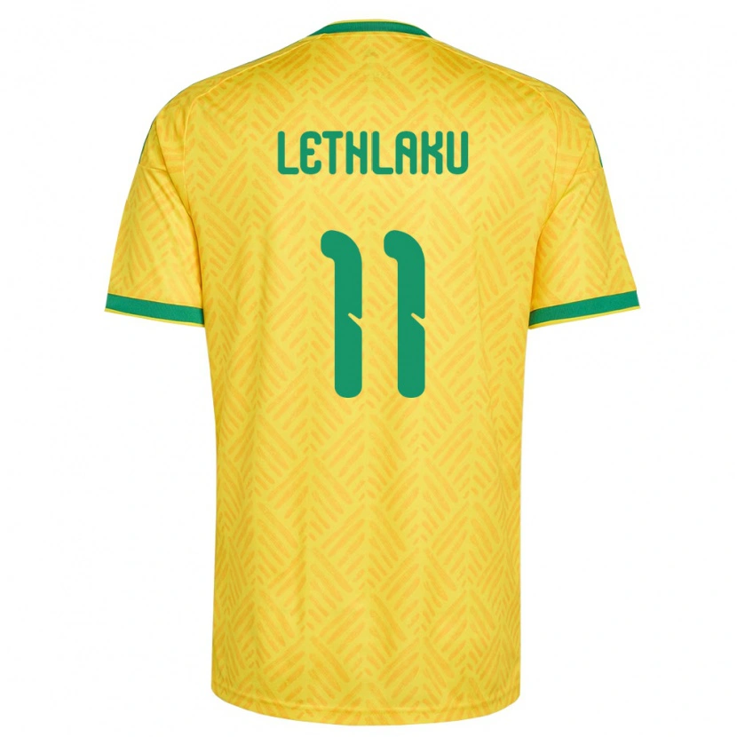 Danxen Mujer Camiseta Sudáfrica Kutlwano Lethlaku #11 Amarillo Verde 1ª Equipación 26-28 La Camisa