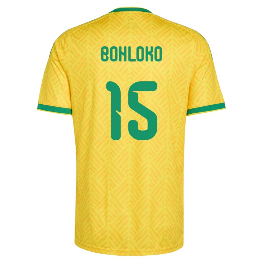 Danxen Mujer Camiseta Sudáfrica Neo Bohloko #15 Amarillo Verde 1ª Equipación 26-28 La Camisa