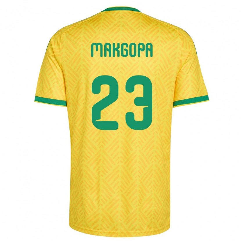 Danxen Mujer Camiseta Sudáfrica Evidence Makgopa #23 Amarillo Verde 1ª Equipación 26-28 La Camisa