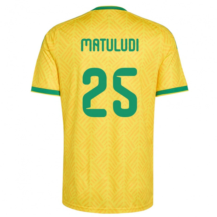 Danxen Mujer Camiseta Sudáfrica Thabang Matuludi #25 Amarillo Verde 1ª Equipación 26-28 La Camisa