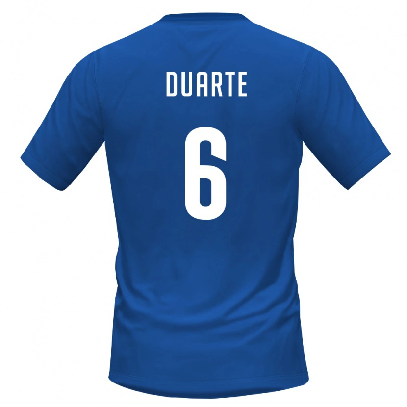 Danxen Mujer Camiseta Cabo Verde Laros Duarte #6 Azul Real Rojo 1ª Equipación 26-28 La Camisa
