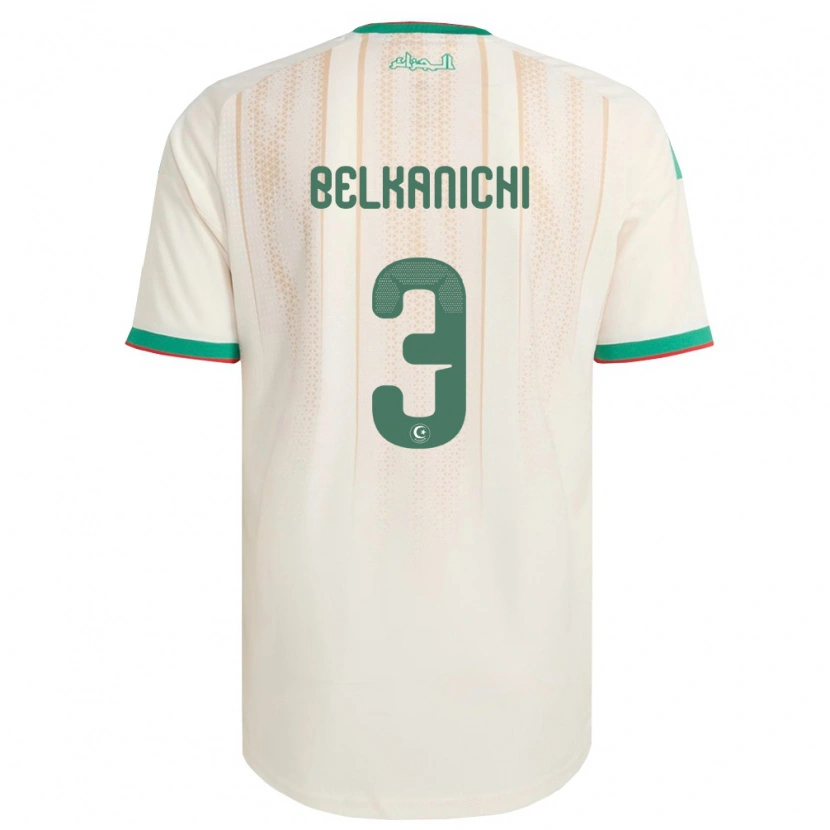 Danxen Mujer Camiseta Argelia Anas Belkanichi #3 Marfil Verde Rojo 1ª Equipación 26-28 La Camisa
