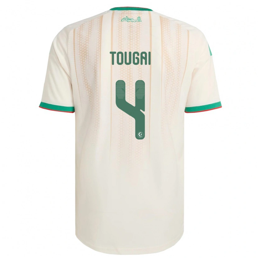 Danxen Mujer Camiseta Argelia Mohamed Amine Tougai #4 Marfil Verde Rojo 1ª Equipación 26-28 La Camisa