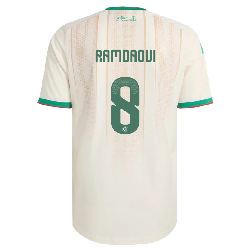 Danxen Mujer Camiseta Argelia Mohamed El Amine Ramdaoui #8 Marfil Verde Rojo 1ª Equipación 26-28 La Camisa