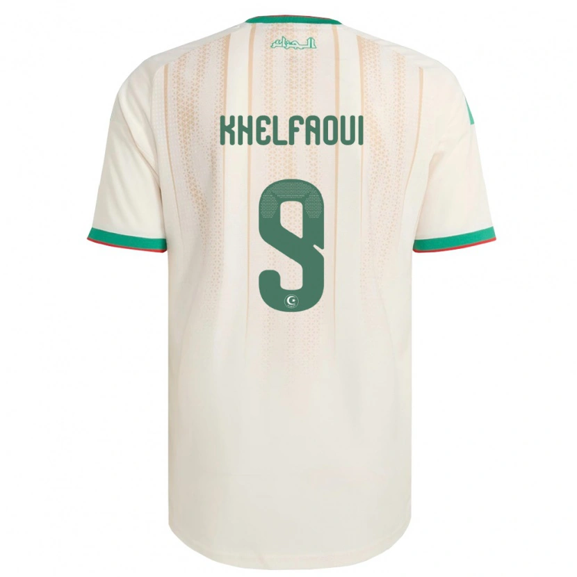 Danxen Mujer Camiseta Argelia Ouadjih Khelfaoui #9 Marfil Verde Rojo 1ª Equipación 26-28 La Camisa