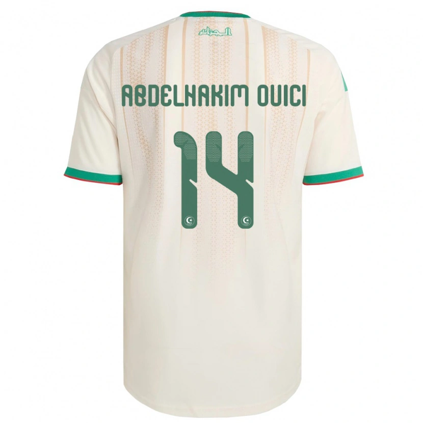 Danxen Mujer Camiseta Argelia Hamza Abdelhakim Ouici #14 Marfil Verde Rojo 1ª Equipación 26-28 La Camisa