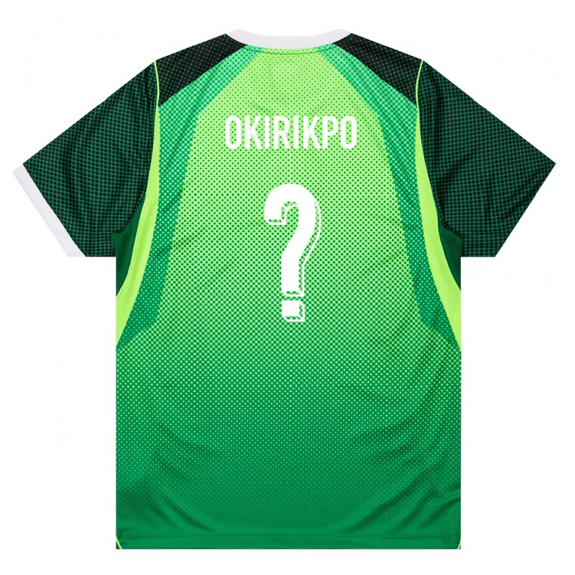 Danxen Mujer Camiseta Nigeria Hezekiah Okirikpo #0 Verde Blanco 1ª Equipación 26-28 La Camisa