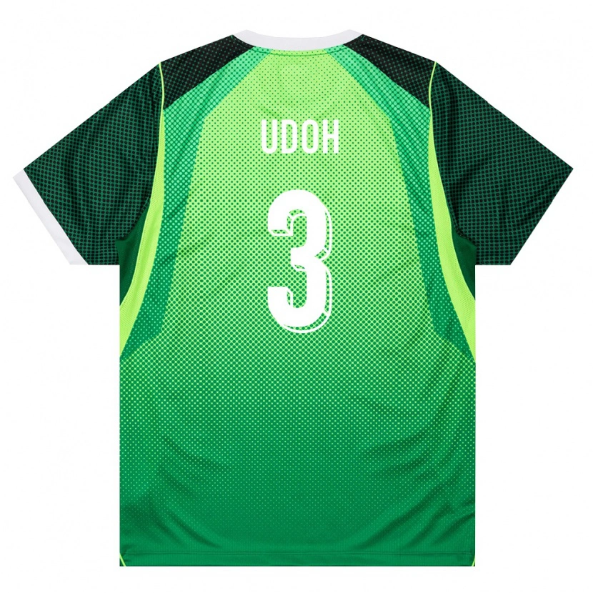 Danxen Mujer Camiseta Nigeria Solomon Udoh #3 Verde Blanco 1ª Equipación 26-28 La Camisa