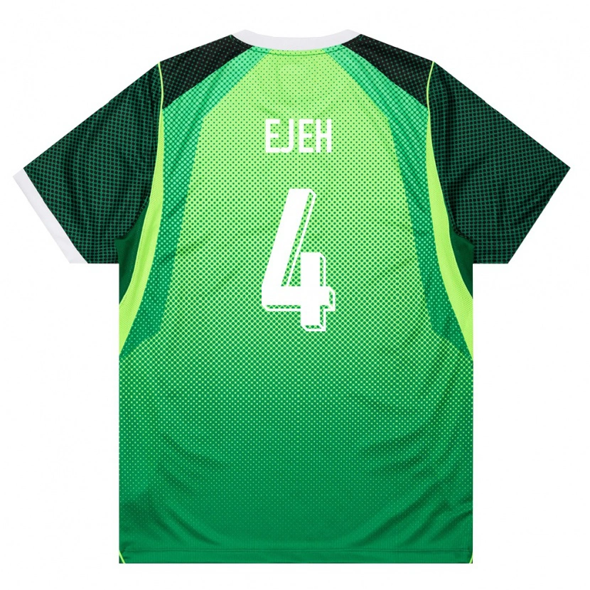 Danxen Mujer Camiseta Nigeria Isaiah Ejeh #4 Verde Blanco 1ª Equipación 26-28 La Camisa