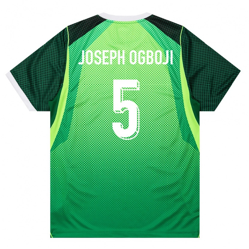 Danxen Mujer Camiseta Nigeria Tochukwu Joseph Ogboji #5 Verde Blanco 1ª Equipación 26-28 La Camisa