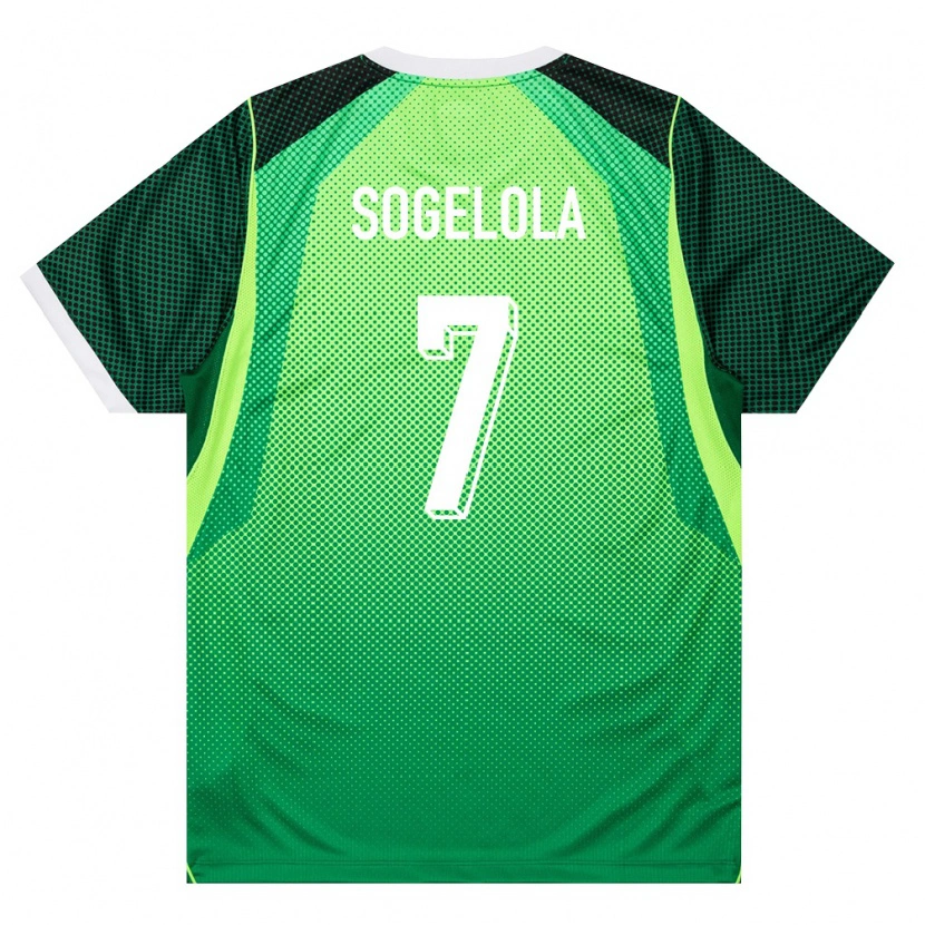 Danxen Mujer Camiseta Nigeria Taiwo Sogelola #7 Verde Blanco 1ª Equipación 26-28 La Camisa