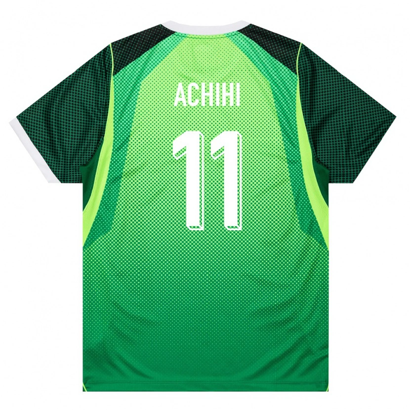 Danxen Mujer Camiseta Nigeria Orseer Achihi #11 Verde Blanco 1ª Equipación 26-28 La Camisa