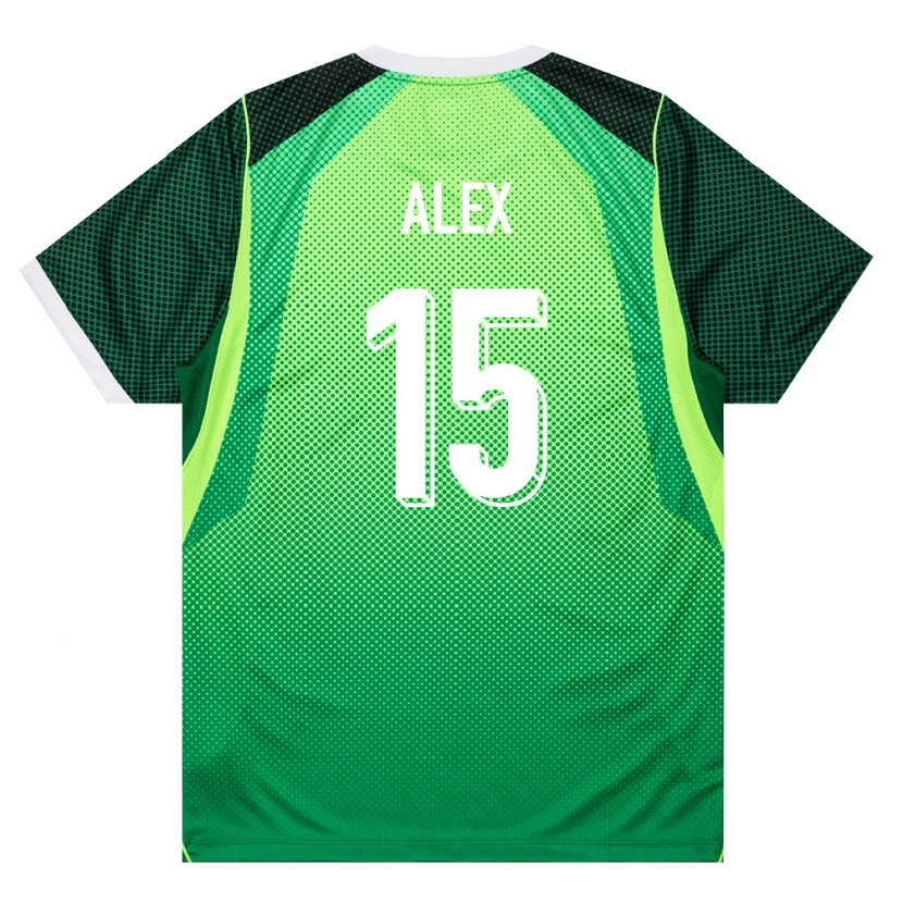 Danxen Mujer Camiseta Nigeria John Alex #15 Verde Blanco 1ª Equipación 26-28 La Camisa