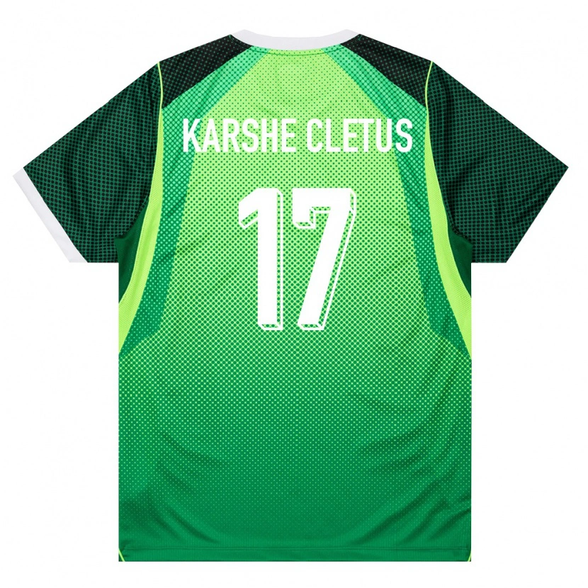 Danxen Mujer Camiseta Nigeria Simon Karshe Cletus #17 Verde Blanco 1ª Equipación 26-28 La Camisa