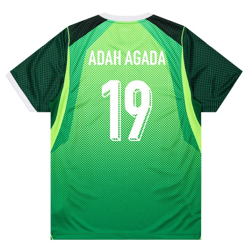Danxen Mujer Camiseta Nigeria Charles Adah Agada #19 Verde Blanco 1ª Equipación 26-28 La Camisa