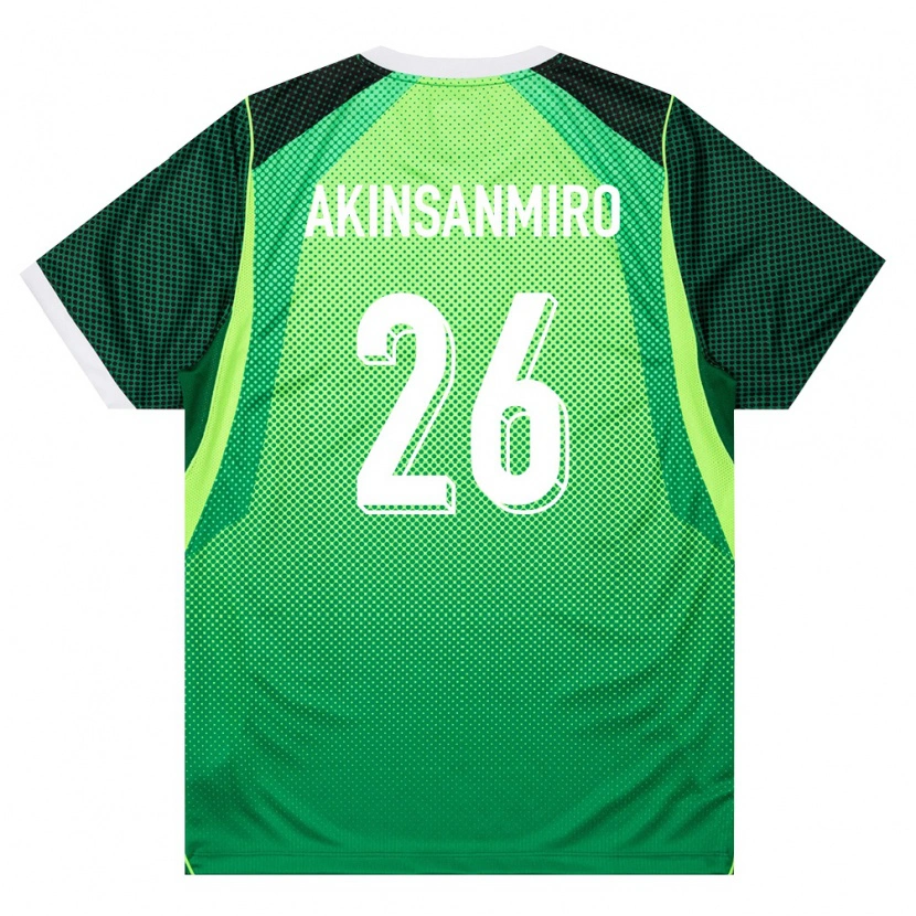 Danxen Mujer Camiseta Nigeria Ebenezer Akinsanmiro #26 Verde Blanco 1ª Equipación 26-28 La Camisa
