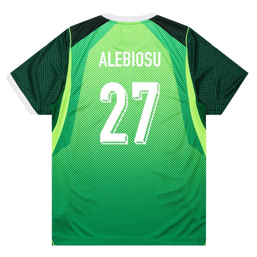 Danxen Mujer Camiseta Nigeria Ryan Alebiosu #27 Verde Blanco 1ª Equipación 26-28 La Camisa