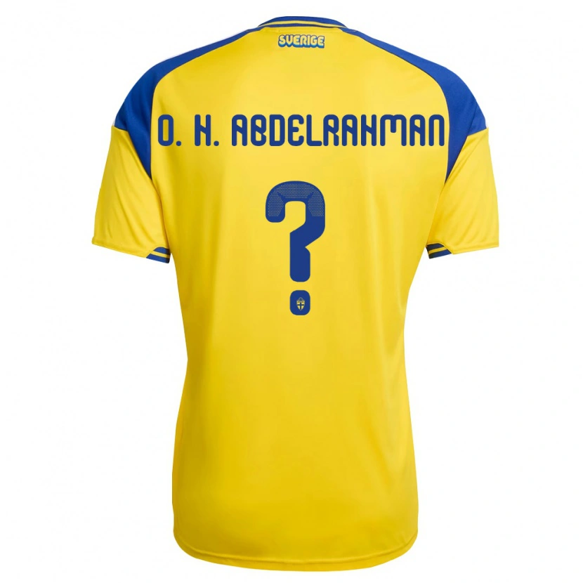 Danxen Mujer Camiseta Suecia Osman Haroun Abdelrahman #0 Amarillo Azul Blanco 1ª Equipación 26-28 La Camisa