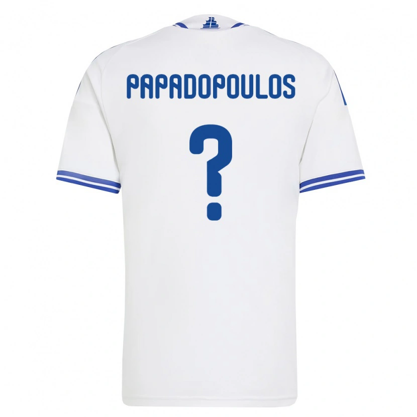 Danxen Mujer Camiseta Grecia Christos Papadopoulos #0 Blanco Azul 1ª Equipación 26-28 La Camisa