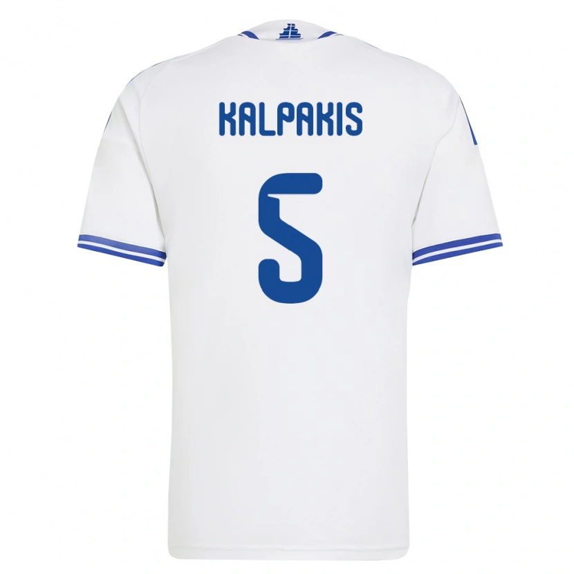 Danxen Mujer Camiseta Grecia Theodoros Kalpakis #5 Blanco Azul 1ª Equipación 26-28 La Camisa